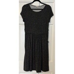 Boden Jersey Day Dress 10 Olive Green Amelie Stretch Cheetah Print Pockets